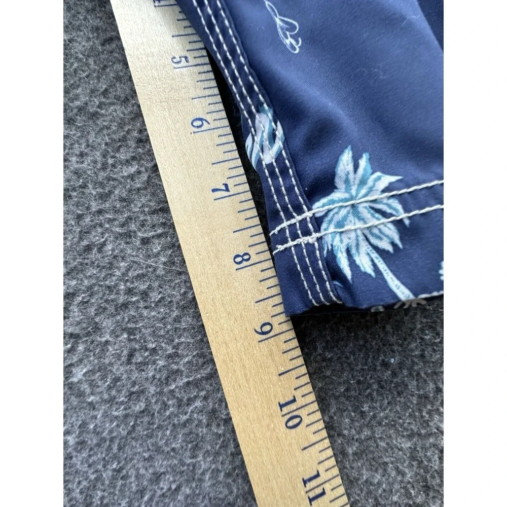 J. Crew Board Shorts Mens‎ Size 36 Blue Bermuda Palm Trees Island Pockets Beach